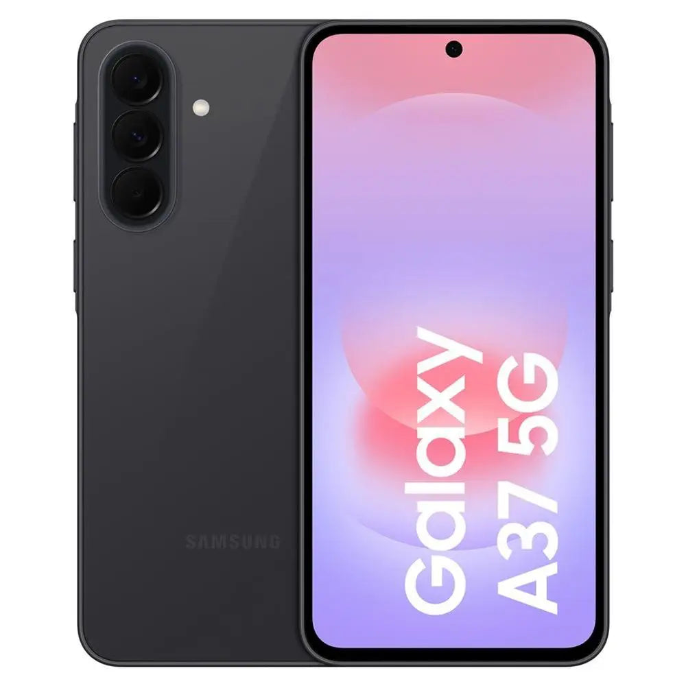 Smartphone Samsung Galaxy A37 5G, pantalla Super AMOLED de 6.7", tasa de refresco de 120Hz, cámara trasera de 50MP, batería de 5000mAh, carga rápida de 45W, resistencia al agua IP68, funciones de IA