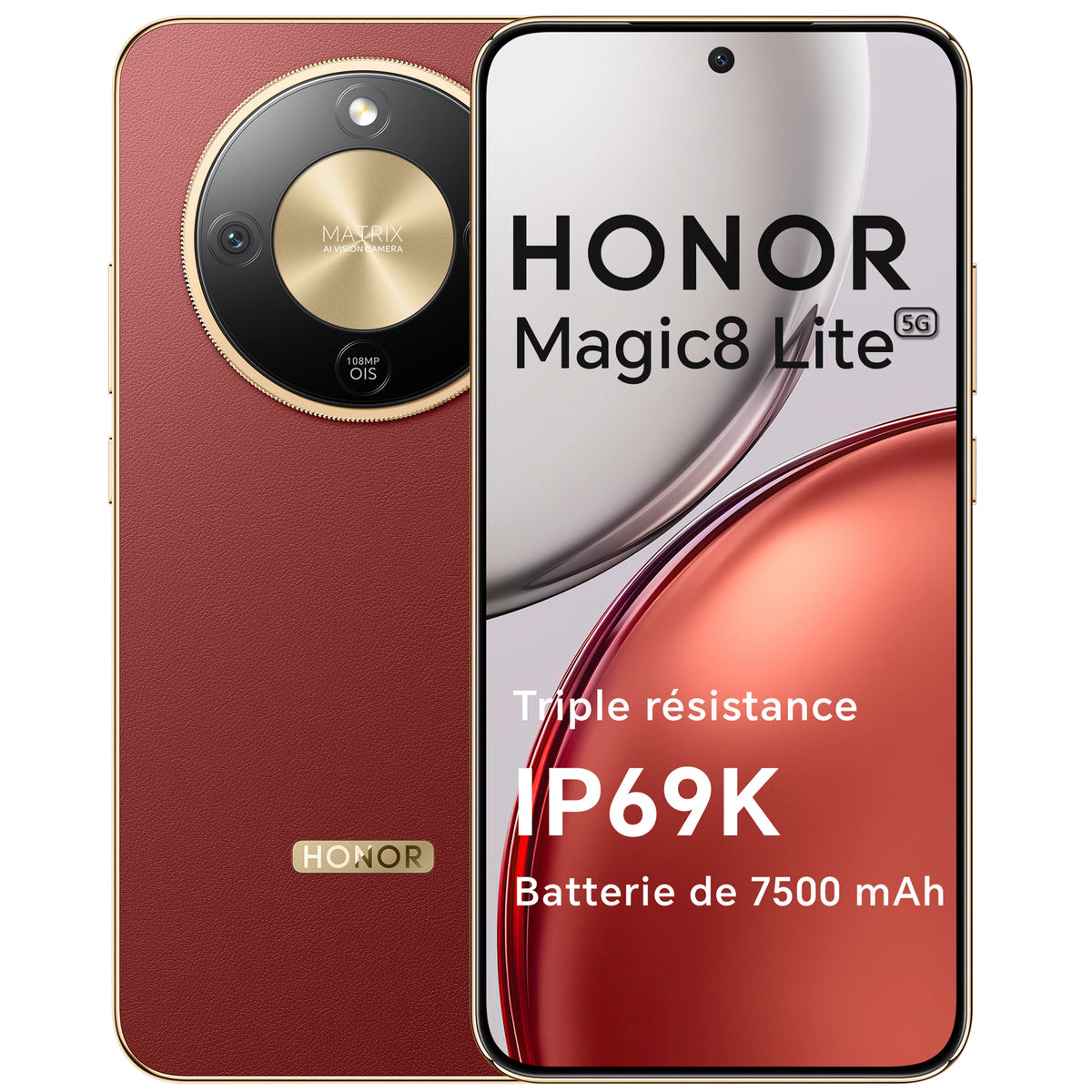 El nuevo smartphone HONOR Magic8 Lite versión UE 5G, Android, pantalla AMOLED, procesador Snapdragon 6 Gen 1, batería de 7500 mAh y cámara con IA de 108 MP.