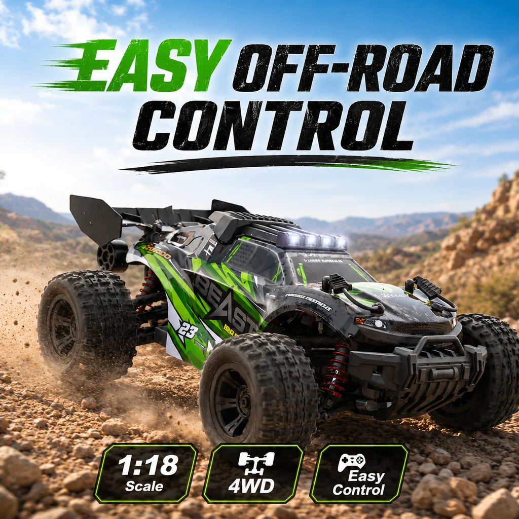 Coche teledirigido todoterreno ZNLYRION escala 1:18, modelo SG118PRO MAX, 4WD, alta velocidad 35 km/h, chasis de metal, luces LED, control remoto 2.4 GHz para niños y adultos
