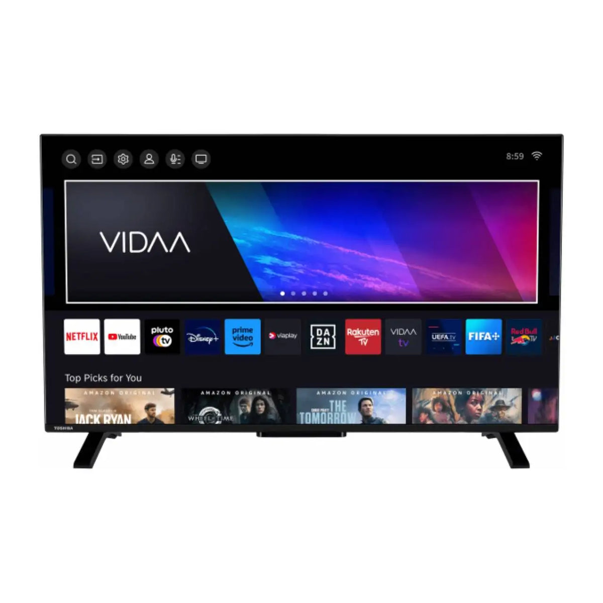 Toshiba 43Qv2463Da Smart TV QLED 4K de 43 pulgadas - Ultra HD Vidaa, Dolby Vision HDR, Wi-Fi, Bluetooth, DVB-T2/C/S2, 3 HDMI, 2 USB, Dolby Audio, Onkyo
