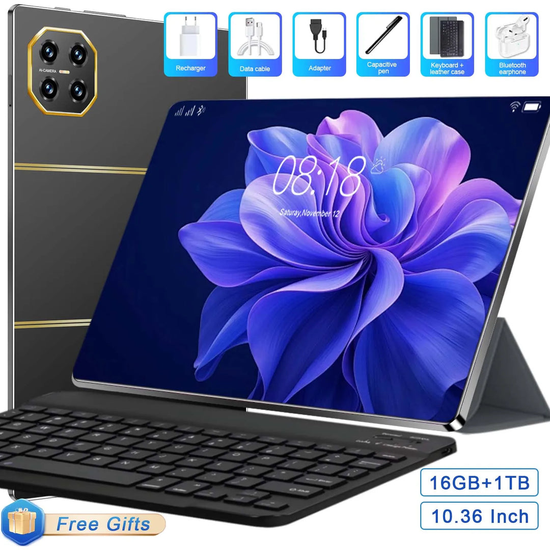 Nueva Tablet 5G WiFi Android 13 2026, 10 Núcleos, 16GB de RAM, 1TB de ROM, Batería de Gran Capacidad de 20000mAh, Cámara Dual de 16MP+32MP, Tablet Ligera para Niños, Aprendizaje, Juegos para Adultos, Viajes, Regalo de Vac