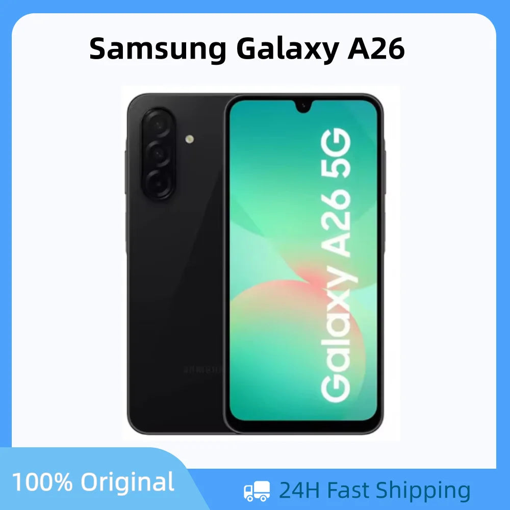 Samsung Galaxy A26 5G, pantalla Super AMOLED de 6,7", procesador octa-core, batería de 5000 mAh, carga rápida de 25 W, cámara de 50 MP, IP67, smartphone Dual SIM