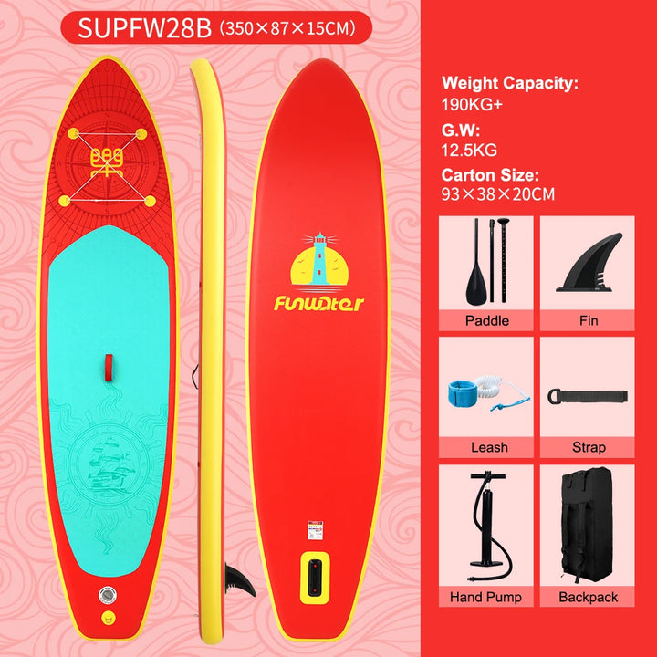 Tabla de paddle surf inflable FunWater de 320-385 cm – Tabla de SUP antideslizante para surf, remo y deportes acuáticos
