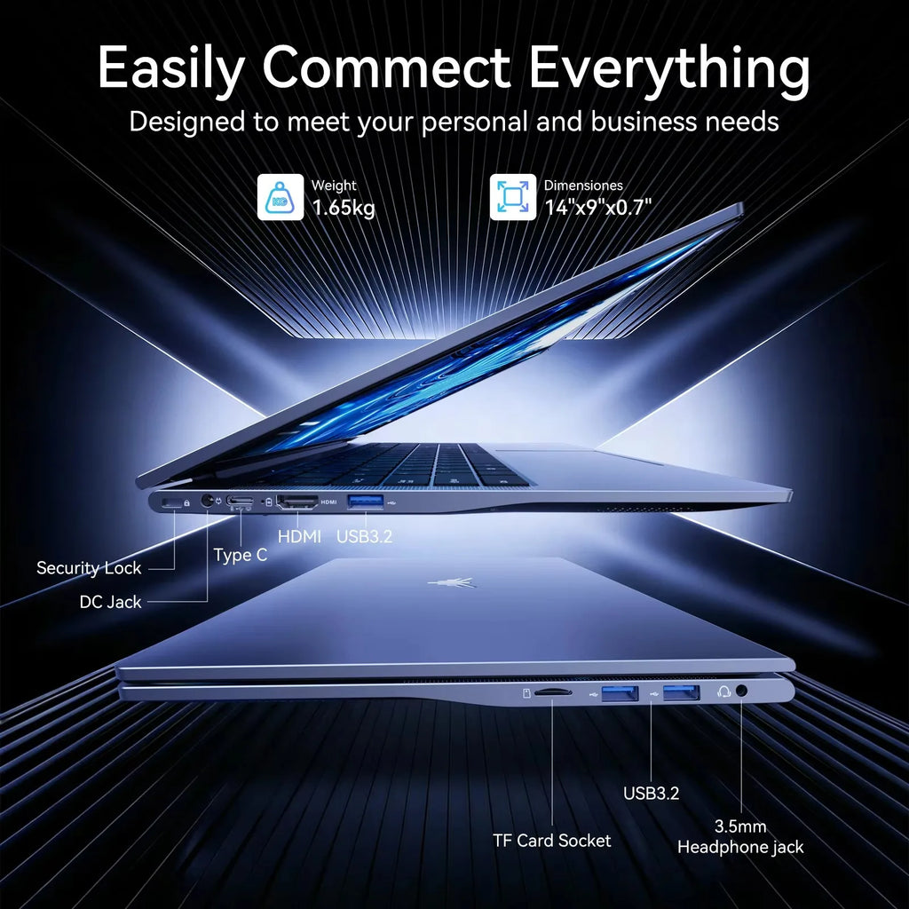 KAMRUI LX15PRO, portátil con procesador Intel Core 3 304, 12 GB de RAM, 256 GB de ROM, batería de 4800 mAh, 4,3 GHz, WIFI 6, Bluetooth 5.2, ordenador para juegos, diseño ergonómico para uso en la oficina y el hogar.