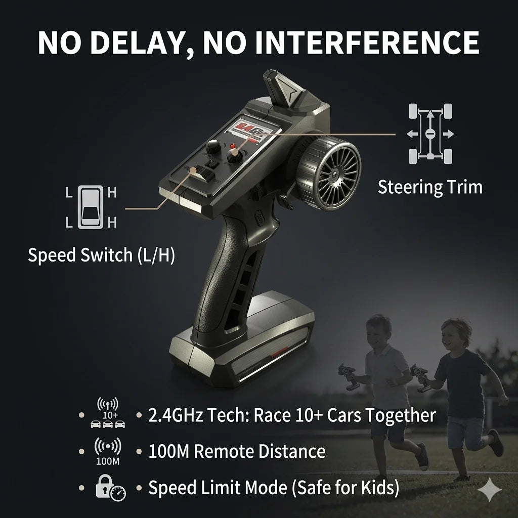 1:16 Scale RC Car 50KM/H High Speed 4WD Off-Road Monster Truck IPX4 Waterproof 2.4GHz Remote Control Hobby Grade Vehicle for Adults Kids All Terrain Racing
