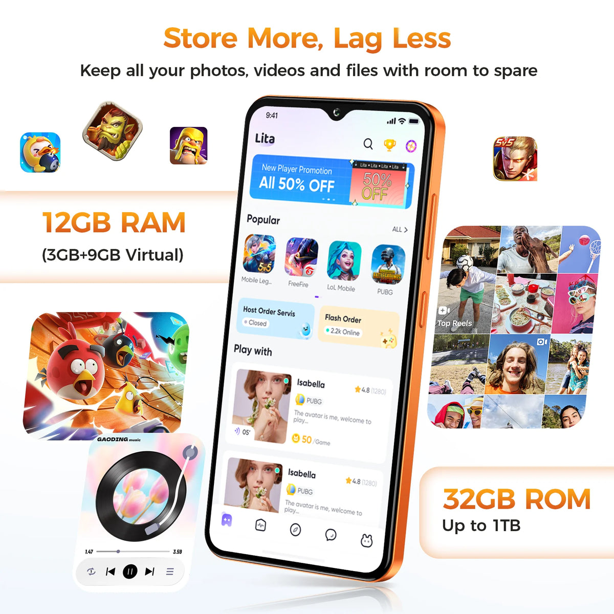 OUKITEL C17, teléfono móvil desbloqueado, Android 16, pantalla de 6,52 pulgadas, 12 GB de RAM (3+9) y 32 GB/64 GB de ROM, batería de 5000 mAh, cámara de 13 MP.