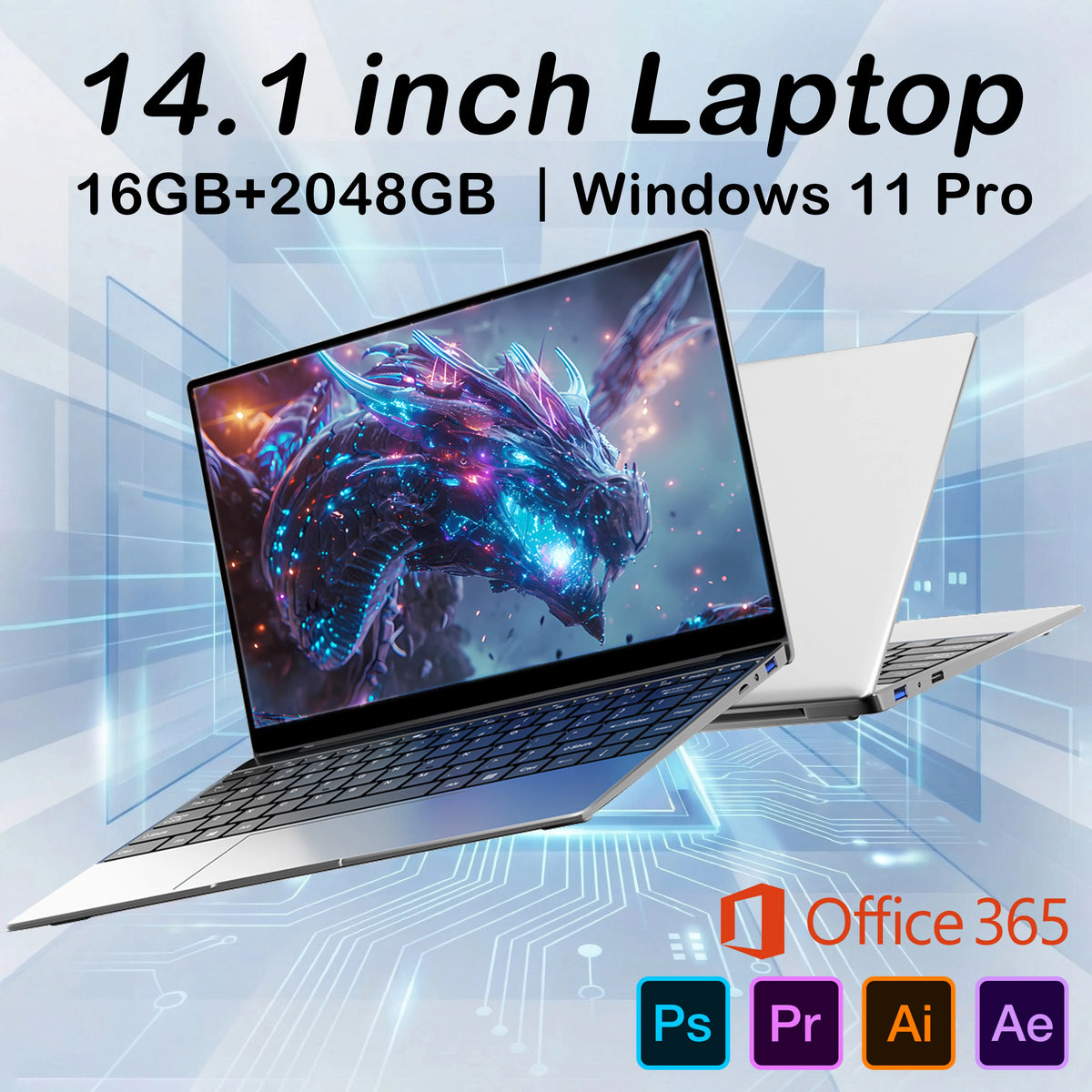 Nueva Laptop Ultra Delgada de 14.1 Pulgadas, 16GB RAM, 2TB SSD, Intel 4405U, PC para Juegos, Pantalla 1920*1080, Computadora para Oficina y Estudio, Windows 11 Pro