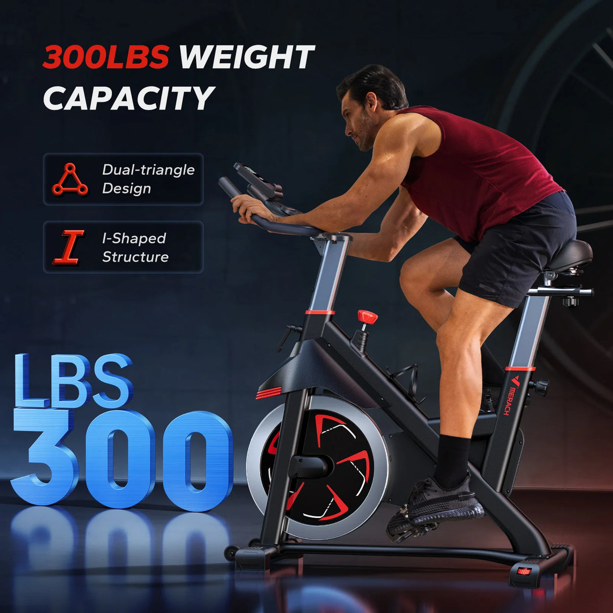 Bicicleta Estática Magnética MERACH, Capacidad de 350 Libras, Bajo Nivel de Ruido, Bicicleta de Ejercicio para Interiores, Resistente, para Gimnasio en Casa, con Aplicación Exclusiva de Entrenamiento, Asiento y Manilla