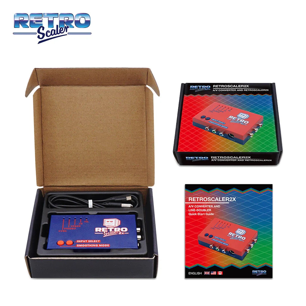 RetroScaler2x AV to HDMI® Converter and Line-doubler For Retro Game Consoles PS2 N64 NES Dreamcast Saturn MD1 MD2