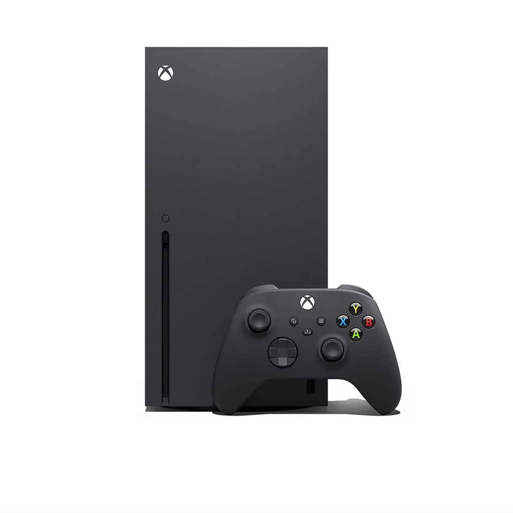 Consola Xbox Series X negra con controlador inalámbrico