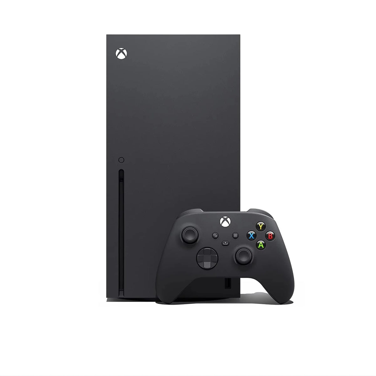 Consola Xbox Series X negra con controlador inalámbrico