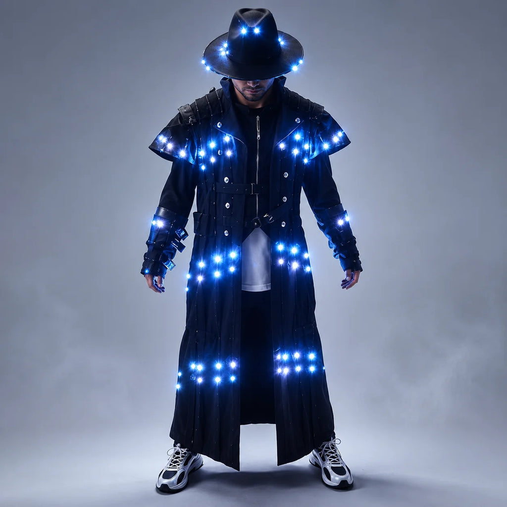 Traje de Robot LED para Escenario, Chaqueta de Bailarín, Disfraz de Cosplay para Fiesta Nocturna, Baile Masculino