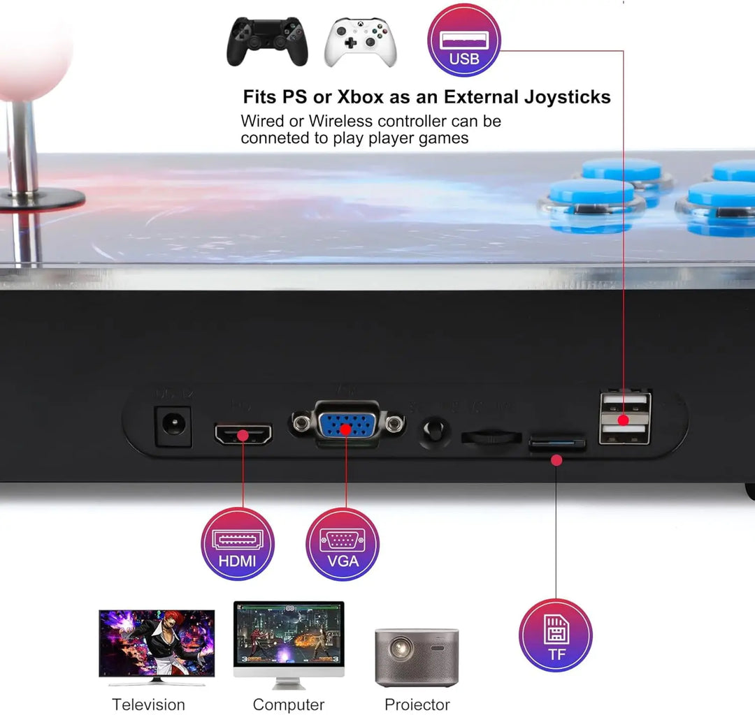 Maquina Arcade 2026.Consola de Juegos , Juegos Retro, 2-4 Jugadores, Compatible con Juegos 3D para PC, proyector y TV