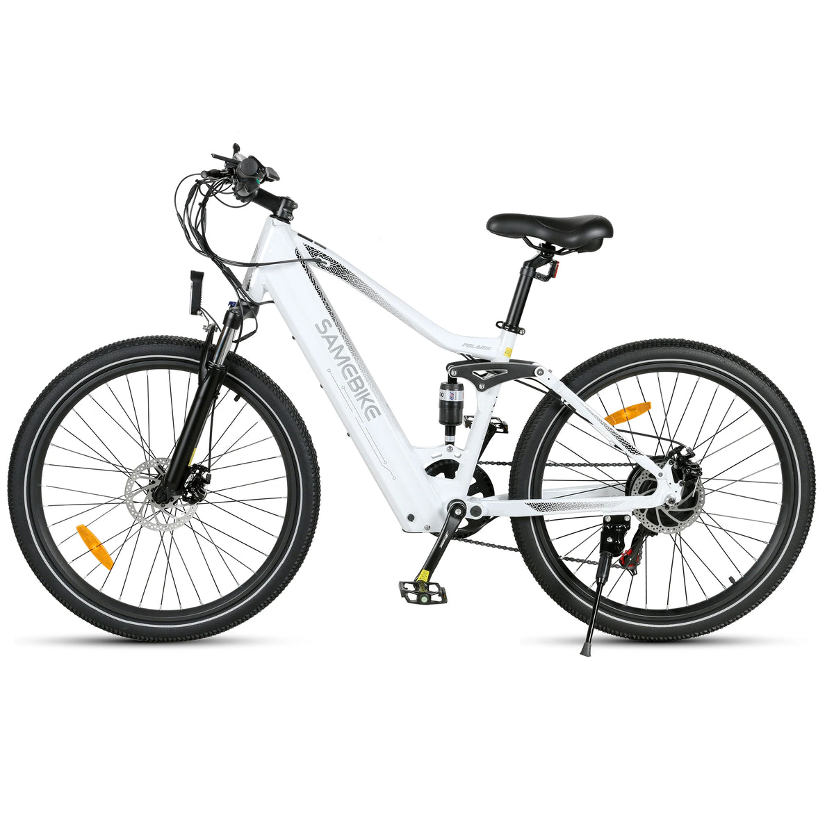 SAMEBIKE XD26-II, bicicleta eléctrica de 26 pulgadas para adultos, batería de 48V 15AH, frenos de disco hidráulicos, suspensión doble, 7 velocidades, bicicleta eléctrica ligera urbana y todoterreno con bandas reflectantes