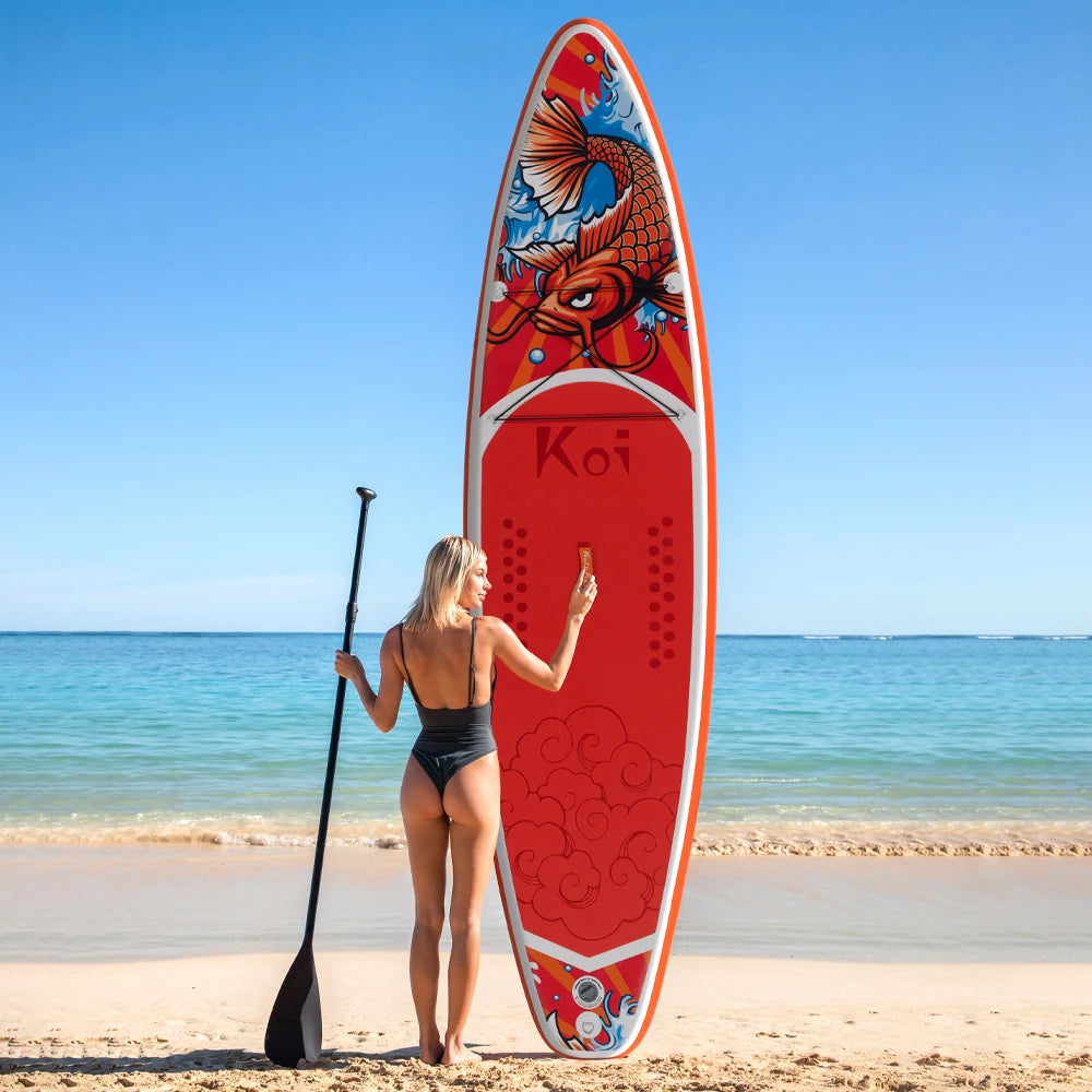 Tabla de Paddle Surf Inflable FunWater SUPFR01D de 335 cm, Tabla de Paddle Surf Completa con Accesorios, Remo Ajustable, Bomba, Mochila de Viaje ISUP, Correa, Bolsa Impermeable, Tabla de Paddle para Adultos