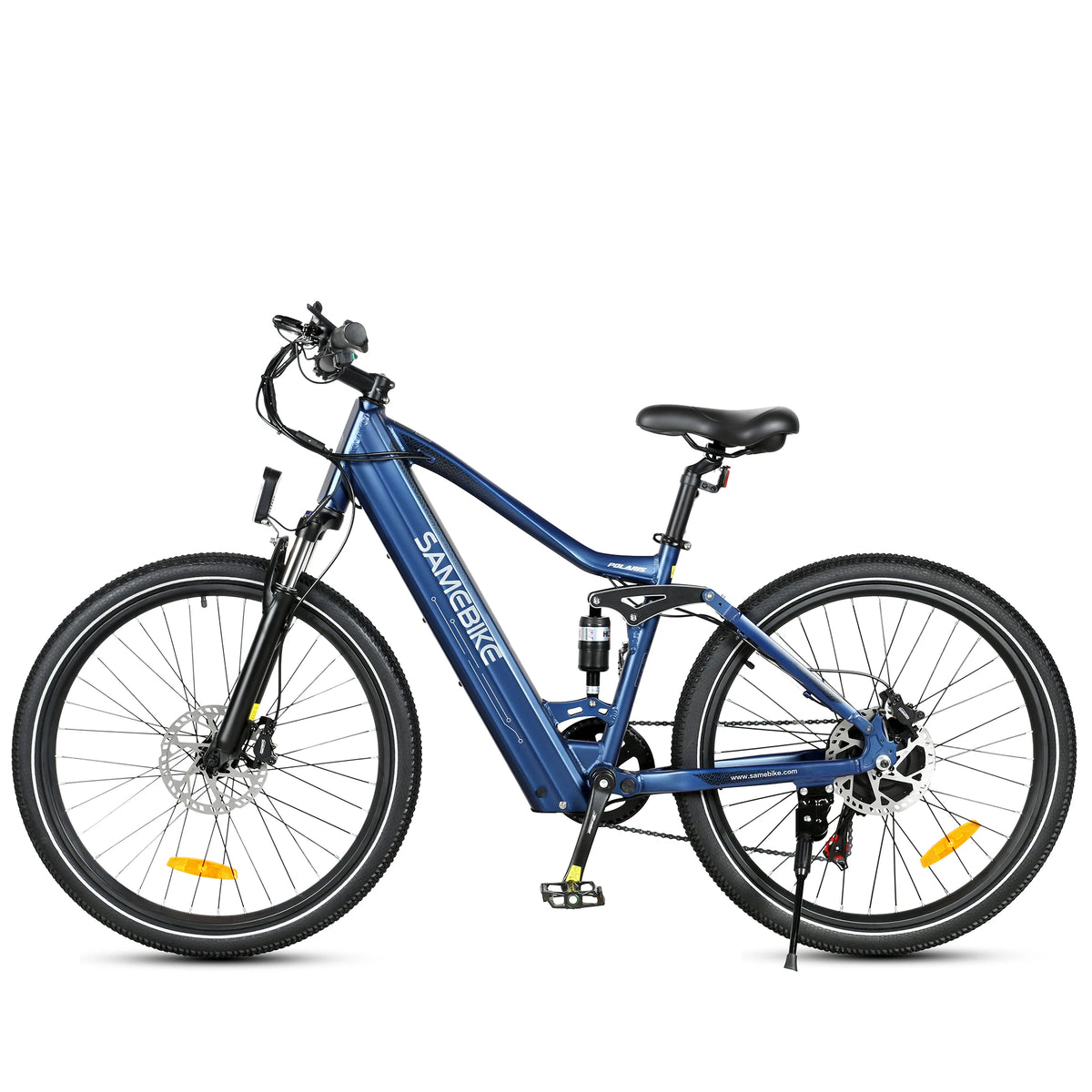 SAMEBIKE XD26-II, bicicleta eléctrica de 26 pulgadas para adultos, batería de 48V 15AH, frenos de disco hidráulicos, suspensión doble, 7 velocidades, bicicleta eléctrica ligera urbana y todoterreno con bandas reflectantes