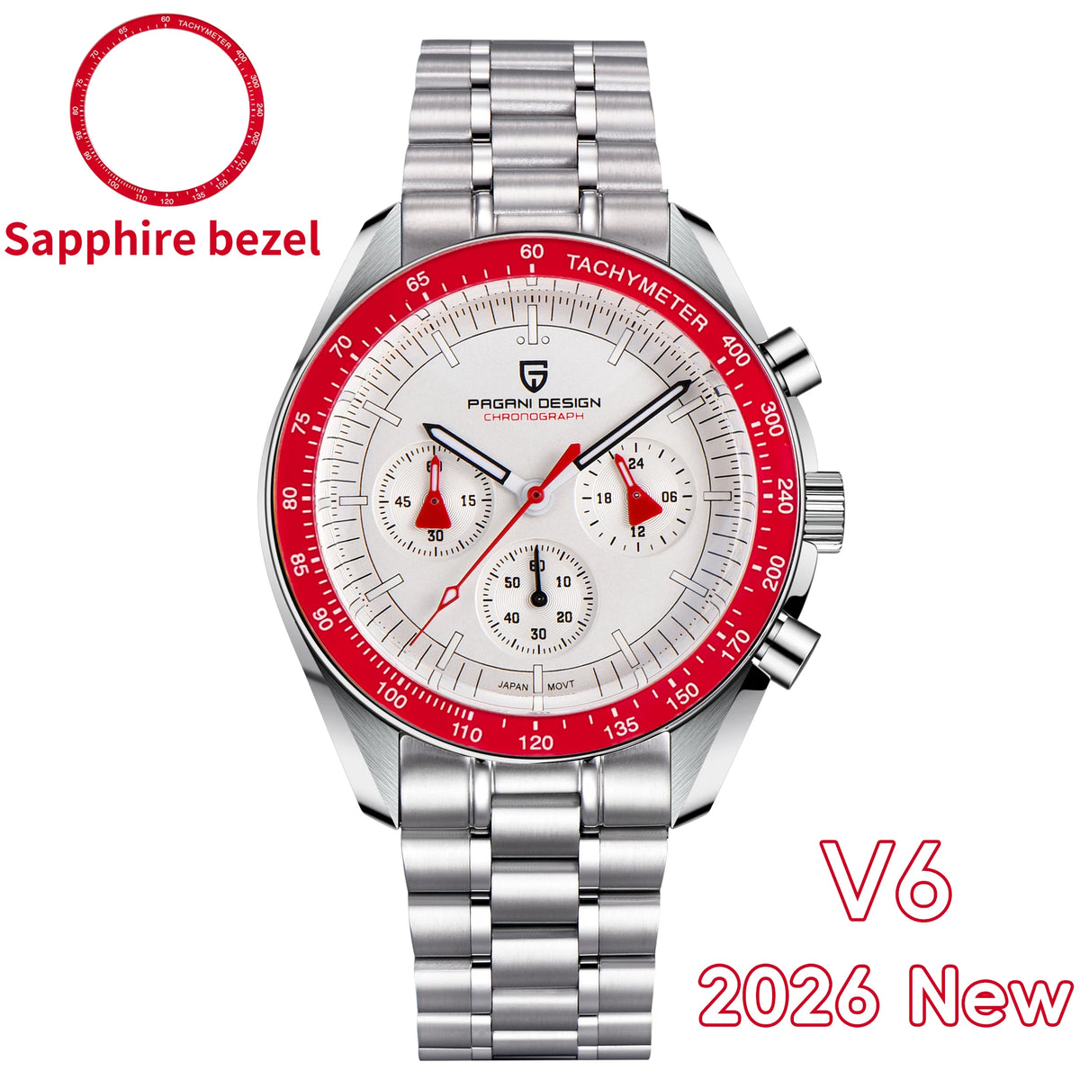2026 New PAGANI DESIGN Planetary Series Saturn Light Tan Luxury Quartz Watch Men Speed Sport Chronograph AR Sapphire crystal Wristwatch Men  Locally Shipped in the EU