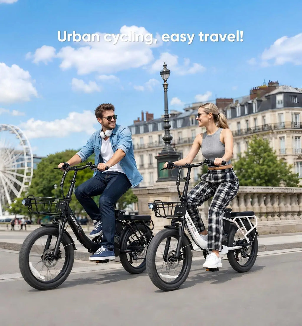 SAMEBIKE CY20 Pro 20-inch Fat-Tire Folding Electric Bicycle | 48V 13A Detachable Battery | Peak 50N·m Hub Motor | All-Terrain Commuting and Off-Road Dual-Purpose | Cargo-Capable Portable E-Bike, Adult Electric Bicycle