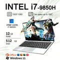 Nuevo Ordenador Portátil 2026 con Windows 11, Intel Core I7 9850H, Notebook para Juegos, 16GB de RAM, 512GB/1TB SSD, 1920*1080, Ordenador de Oficina