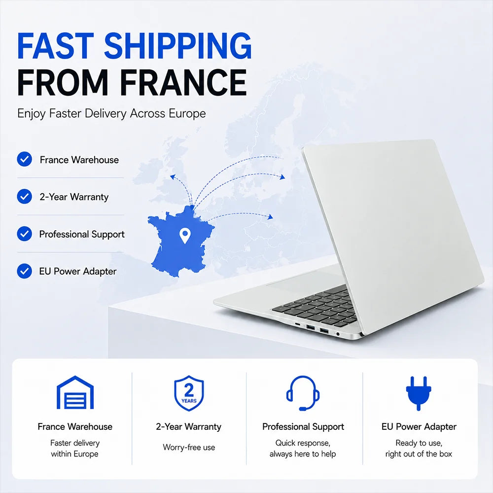 17.3 Inch HD+ Laptop Intel N95 12GB RAM 512GB SSD | Windows 11 Large Screen Office & Entertainment Notebook | Fingerprint Unlock Backlit Keyboard Type-C 10000mAh Battery Numeric Keypad (French Warehouse Tax Included)