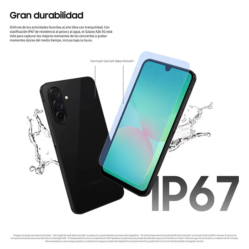 Samsung Galaxy A26 5G 6.7" Super AMOLED Display Octa-core Processor 5000mAh Battery 25W Fast Charging 50MP Camera IP67 Dual SIM Smartphone
