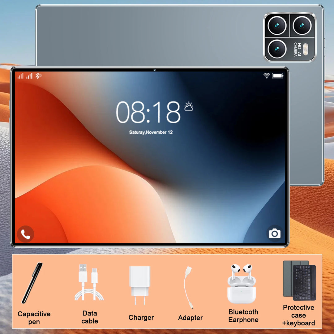 Tableta inteligente de alta gama 2026, pantalla HD de 10.36", Android 13, 14 núcleos, 16 GB de RAM, 1 TB de almacenamiento, 20000 mAh, 5G, doble SIM, Wi-Fi, GPS, doble HD, cámaras de 16 MP + 32 MP para aplicaciones multi-es