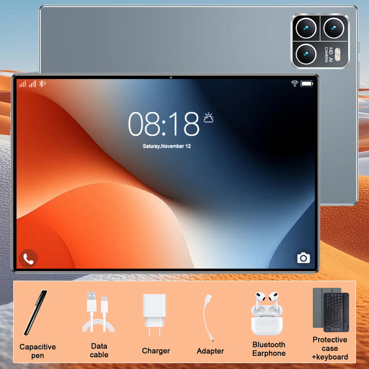 Tableta inteligente de alta gama 2026, pantalla HD de 10.36", Android 13, 14 núcleos, 16 GB de RAM, 1 TB de almacenamiento, 20000 mAh, 5G, doble SIM, Wi-Fi, GPS, doble HD, cámaras de 16 MP + 32 MP para aplicaciones multi-es