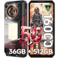 OUKITEL WP56, teléfono inteligente resistente 5G, desbloqueado, 32 GB + 256 GB/512 GB, Android 15, teléfono resistente, 16000 mAh con luz de camping, pantalla FHD+ de 6,8" y 120 Hz, carga rápida de 45 W, cámara de 108 MP,