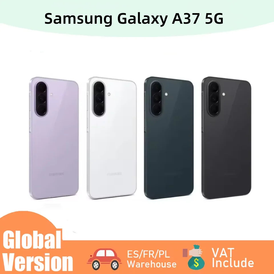 Samsung Galaxy A37 5G Versión Global Smartphone con IA, cámara trasera de 50 MP, pantalla Super AMOLED de 6.7”, tasa de refresco de 120 Hz, carga rápida de 45 W, batería de 5000 mAh, IP68
