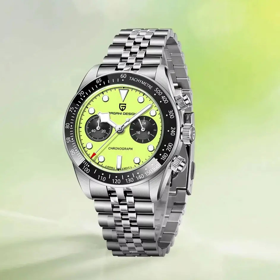 PAGANI DESIGN Men's Watches 2026 New BB Chronograph Men's Watches Luxury Quartz Watch For Men AR Sapphire mirror 100M Waterproof Luminous 316L Stainless steel Strap Wristwatch Men Local warehouse Fast transportation