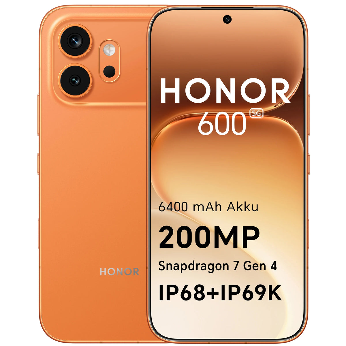 Smartphone HONOR 600 5G, Dual SIM, 8 GB de RAM, 256/512 GB, teléfono Android libre (cámara con IA de 200 MP, pantalla AMOLED Eye Comfort de 6.57" y 8000 nits, 6400 mAh, procesador Snapdragon 7 Gen 3), Android 16