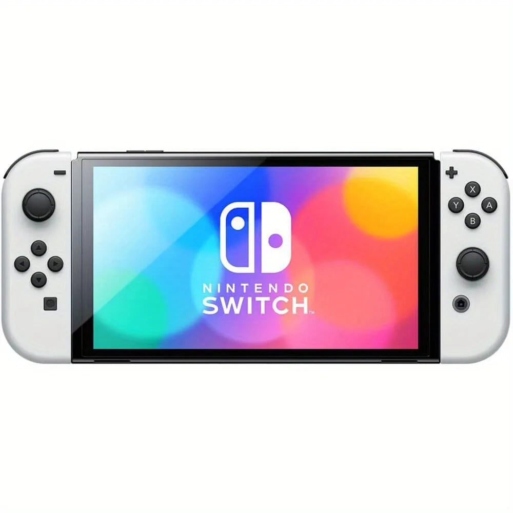 Consola Nintendo Switch OLED blanca portátil con pantalla y Joy-Con blancos
