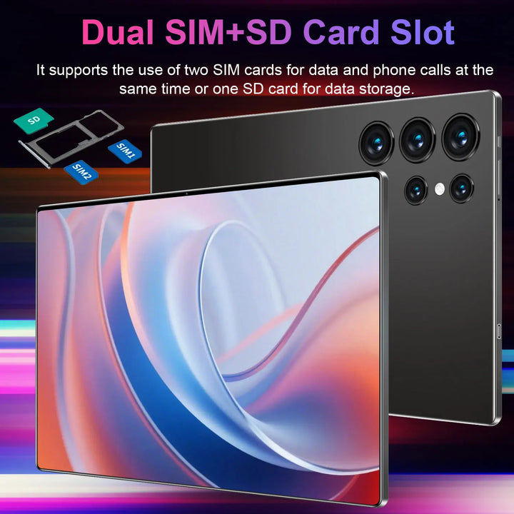 Tablet PC de 10.36 Pulgadas con 5G, Android 13, Procesador de 14 Núcleos, Cámaras Dobles, Doble SIM, 20000 mAh, 16 GB de RAM + 1 TB de ROM, Google Play, Bluetooth, Wifi