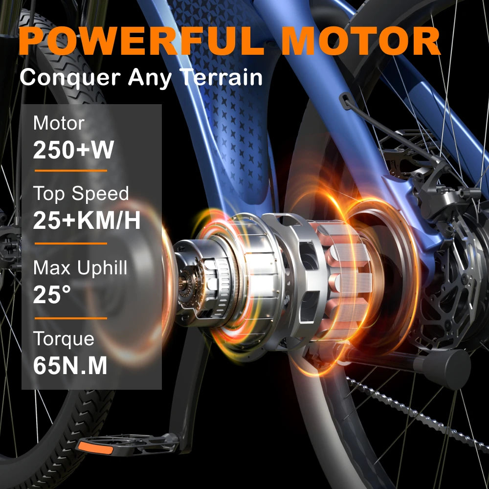 Bicicleta eléctrica HX Q5 48V 13Ah, autonomía de 50 km, bicicleta de montaña eléctrica de 27,5", horquilla delantera ajustable, frenos de disco hidráulicos, bicicleta eléctrica para adultos para transporte urbano