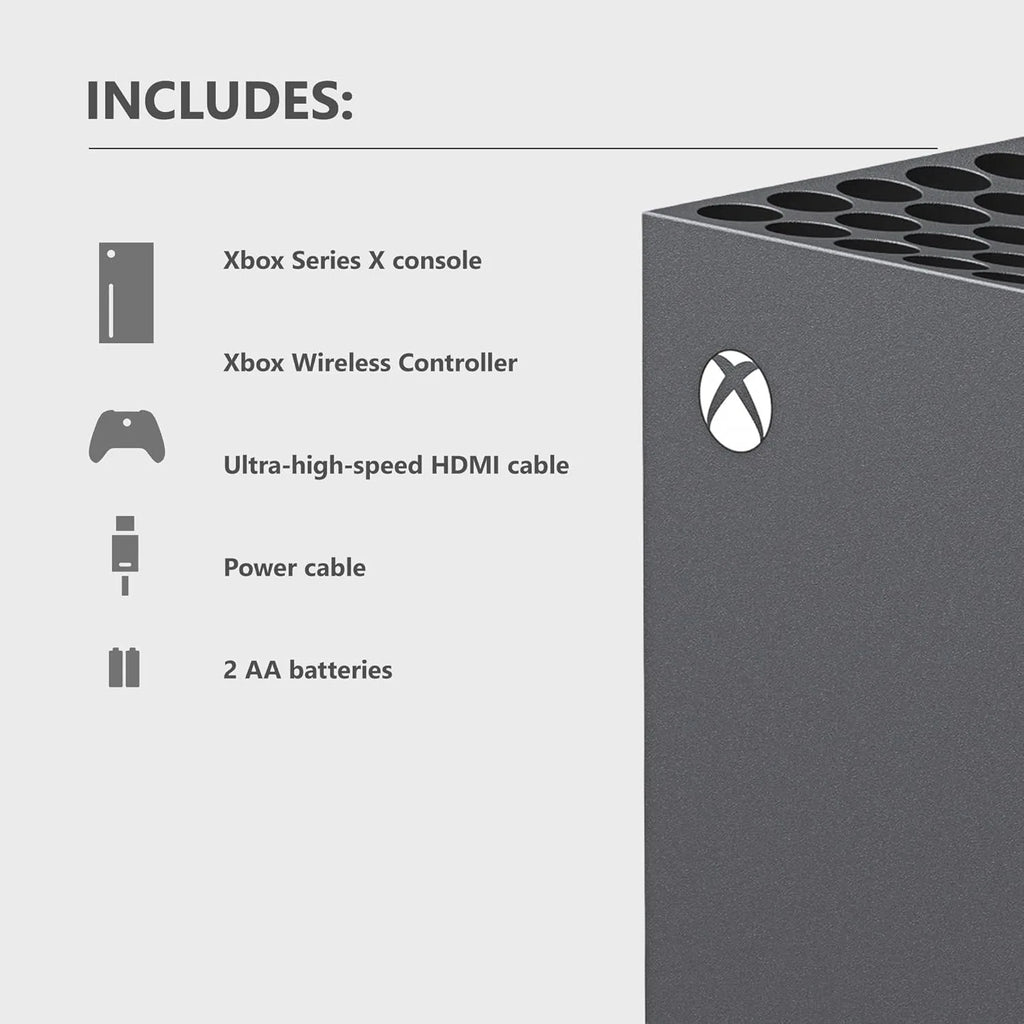 Contenido incluido: consola Xbox Series X, controlador y cables