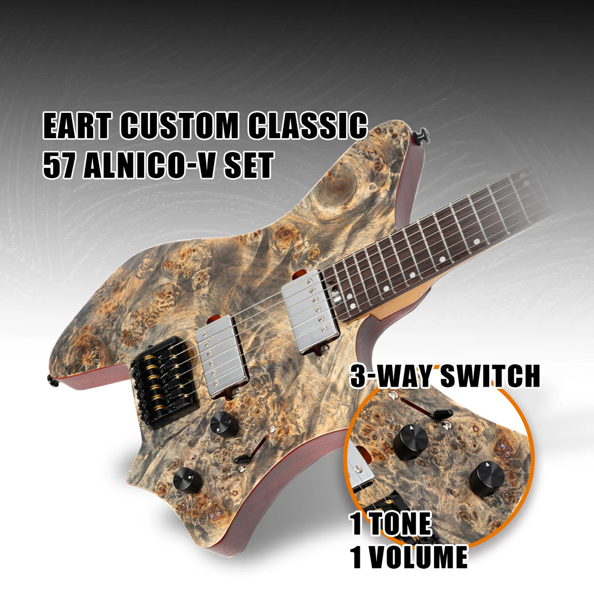 EART GW2 Guitarra de gran oferta Guitarras eléctricas sin cabeza