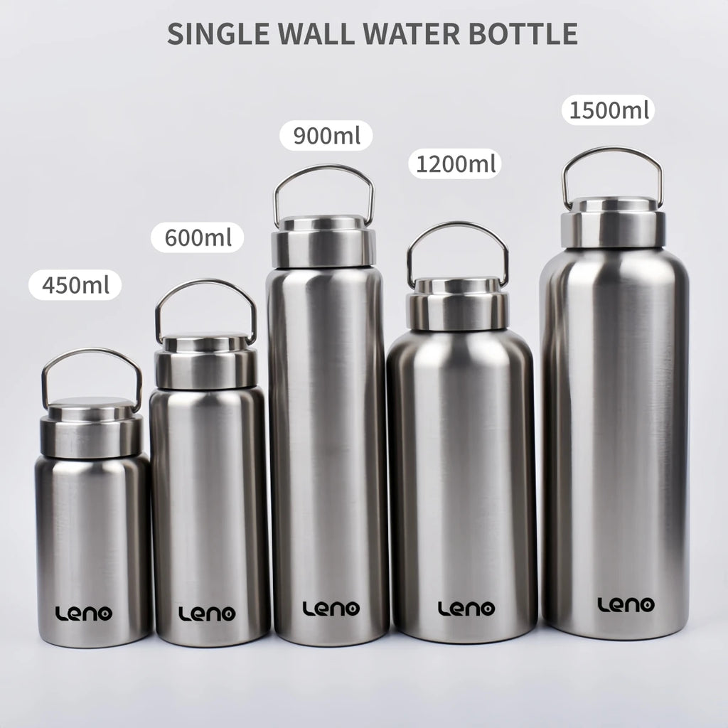 Botella de agua deportiva de acero inoxidable de gran capacidad, taza de agua resistente de una sola capa, botella de metal, artículos para beber, para acampar, deportes, gimnasio, 1 ud.