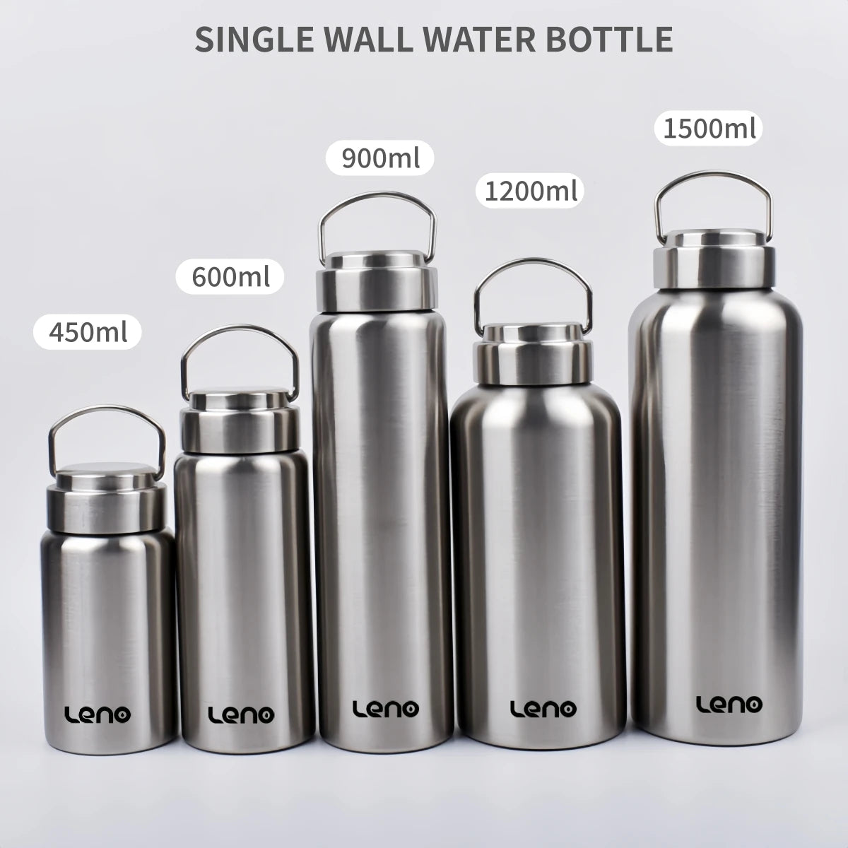Botella de agua deportiva de acero inoxidable de gran capacidad, taza de agua resistente de una sola capa, botella de metal, artículos para beber, para acampar, deportes, gimnasio, 1 ud.