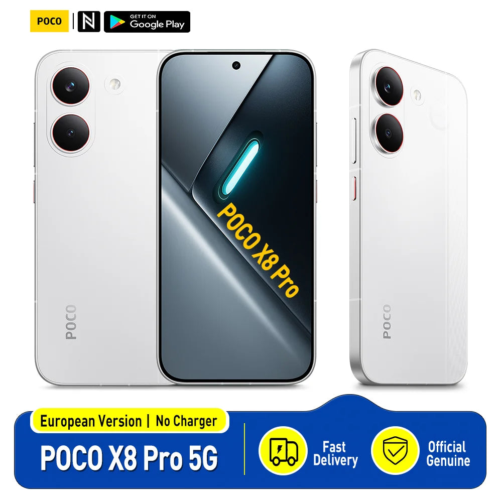 POCO X8 Pro 5G Versión Europea 256GB/512GB Smartphone Dimensity 8500-Ultra 6.59" AMOLED, 120Hz, Cámara de 50MP, 6500mAh, NFC, Sin Cargador