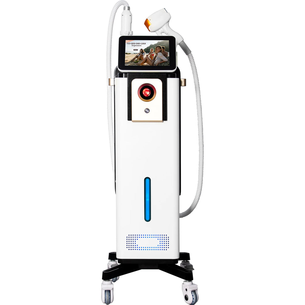 Dispositivo de Belleza 2 en 1 Blanco 808, Pantalla Táctil 4K, Enfriamiento Rápido a Temperatura Ultrabaja, Seguro para la Piel, Terapia Cómoda e Indolora