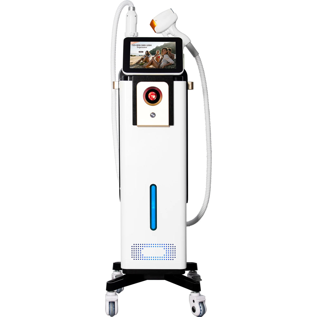 Dispositivo de Belleza 2 en 1 Blanco 808, Pantalla Táctil 4K, Enfriamiento Rápido a Temperatura Ultrabaja, Seguro para la Piel, Terapia Cómoda e Indolora