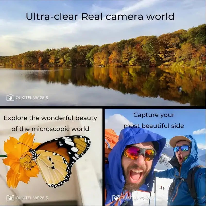 OUKITEL WP28S, teléfono resistente desbloqueado, batería de 10600 mAh, teléfono móvil con pantalla de 6,52 pulgadas, 16 GB + 128 GB de memoria ROM/TF, 1 TB, cámara de 13 MP.