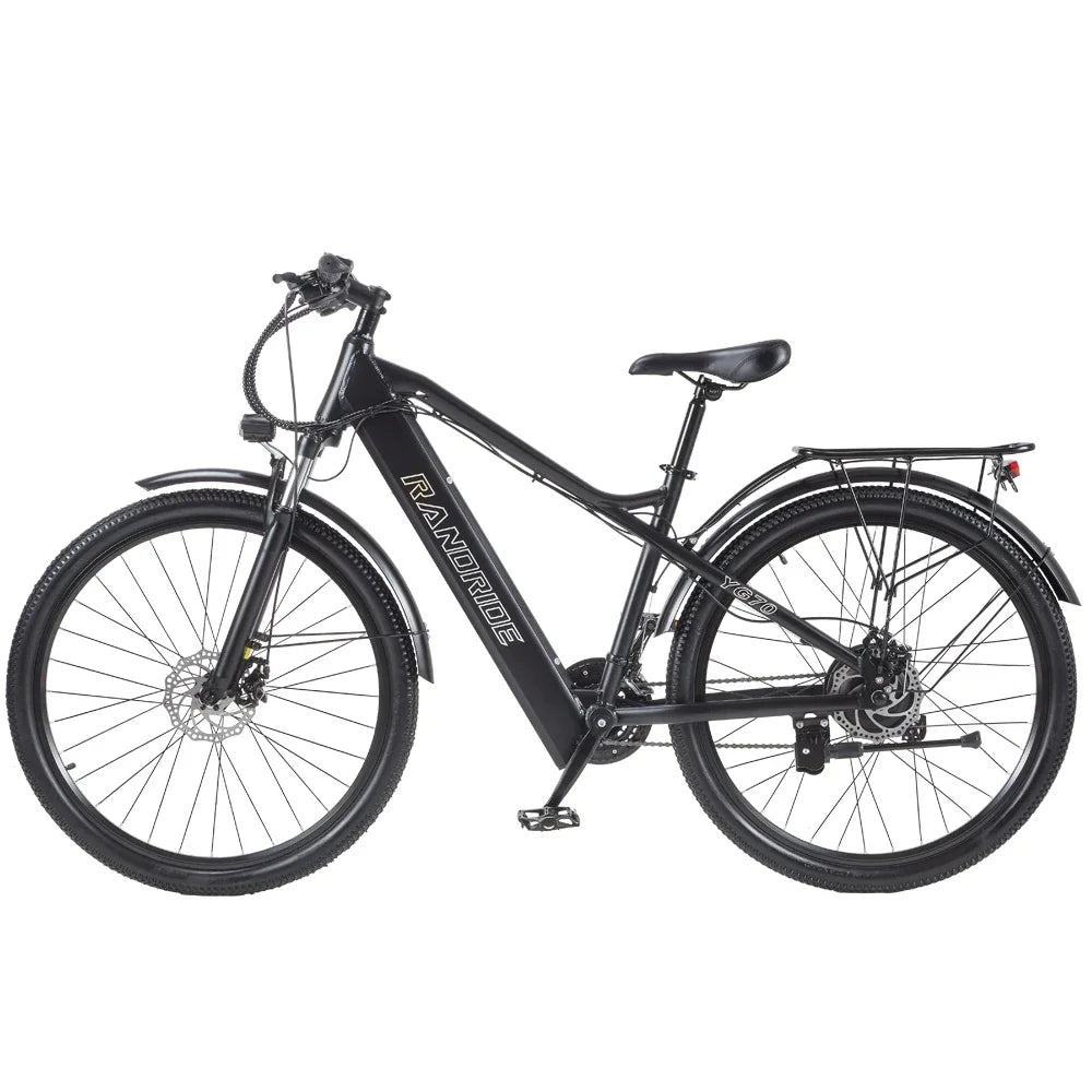 Bicicleta eléctrica RANDRIDE YG70, motor de 1000 W, batería de 48 V y 14 Ah, neumáticos de 27,5 x 1,95 pulgadas, velocidad máxima de 45 km/h, autonomía de 50 km, 27 velocidades