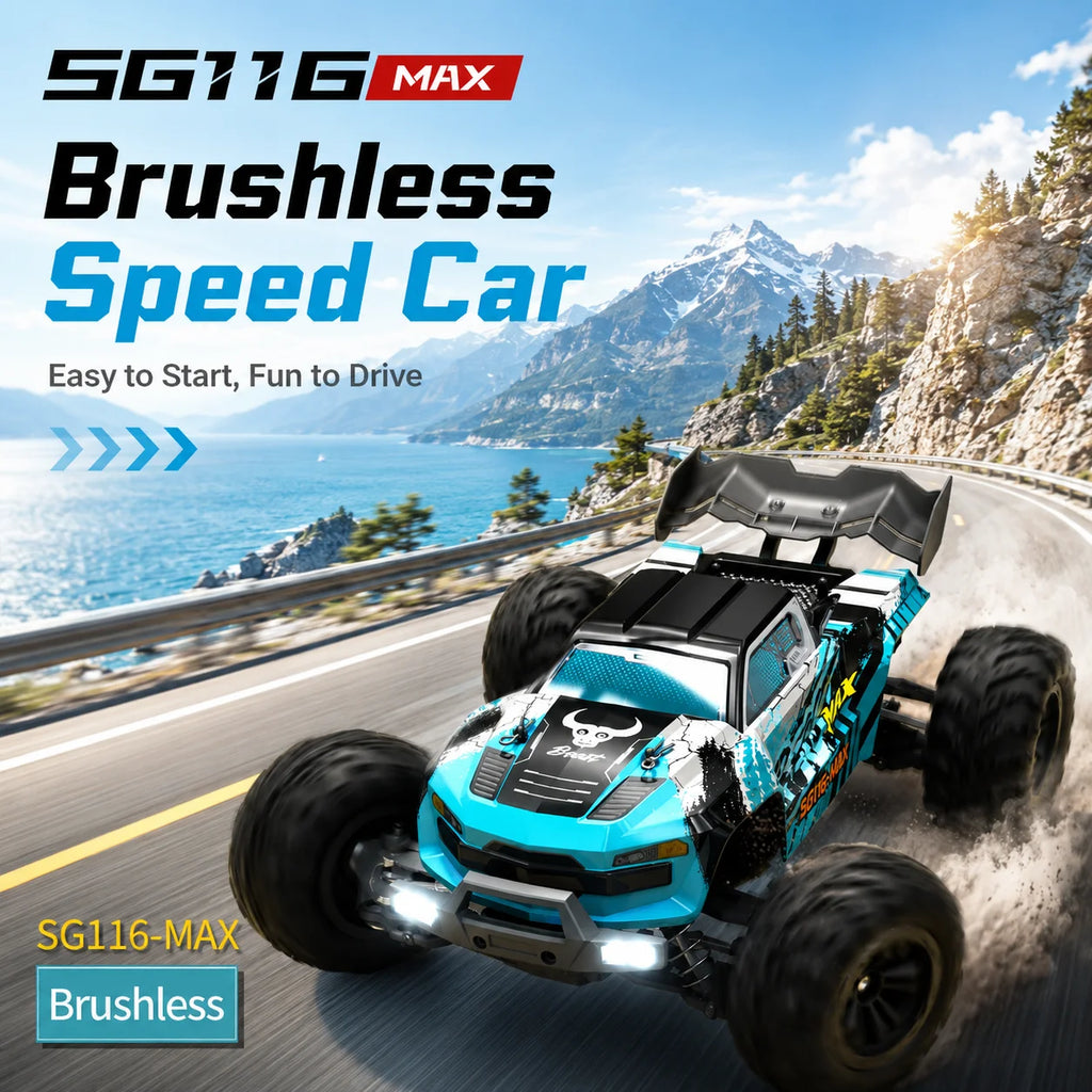 ZNLYRION SG116MAX PRO, Auto RC 4WD 1:16, Sin Escobillas, 80KM/H, Alta Velocidad, Todoterreno, Monster Truck, Control Remoto 2.4GHz, con Luz LED, para Niños y Adultos