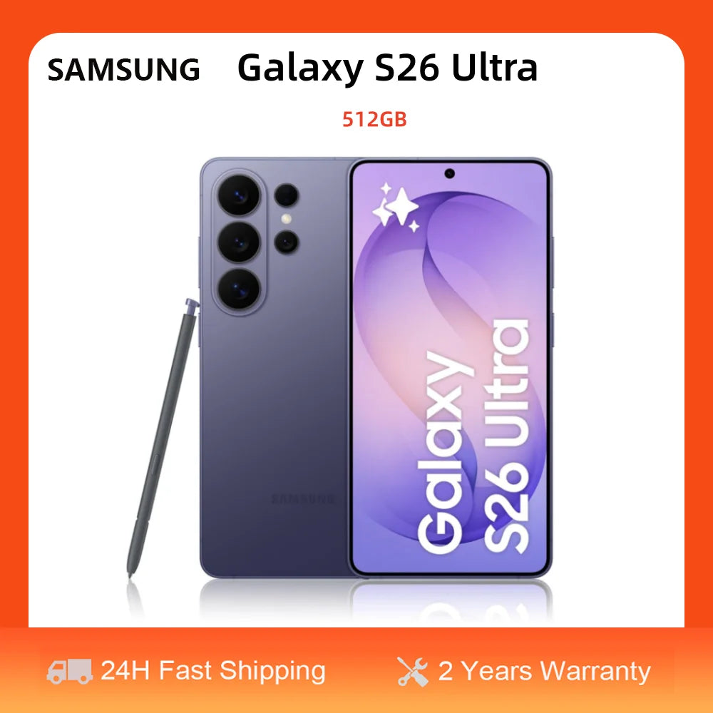 Smartphone Samsung Galaxy S26 Ultra 5G versión europea, Android con Galaxy AI, 12 GB de RAM, 512 GB, pantalla AMOLED LTPO de 6,9", batería de 5000 mAh, carga rápida, cámara de 200 MP, procesador Snapdragon 8 Elite Gen 5