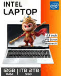 Portátil de 14.1 Pulgadas con Windows 11, Intel Atom X7 A3950 180 °   Portátil Plegable Delgado para Juegos, 12 GB de RAM, 512 GB/1 TB SSD, 1920*1080, Ordenador para Oficina y Estudio