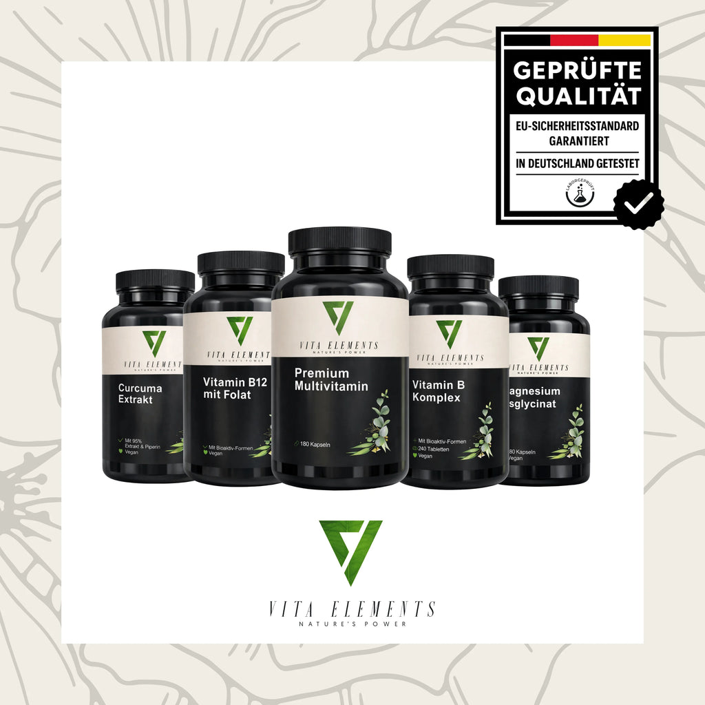 Cápsulas multivitamínicas de primera calidad |     Probado en laboratorio en Alemania |     Suplementos alimenticios |     Con vitaminas, zinc y selenio |     Con 15 nutrientes |     Libre de modificaciones genéticas |