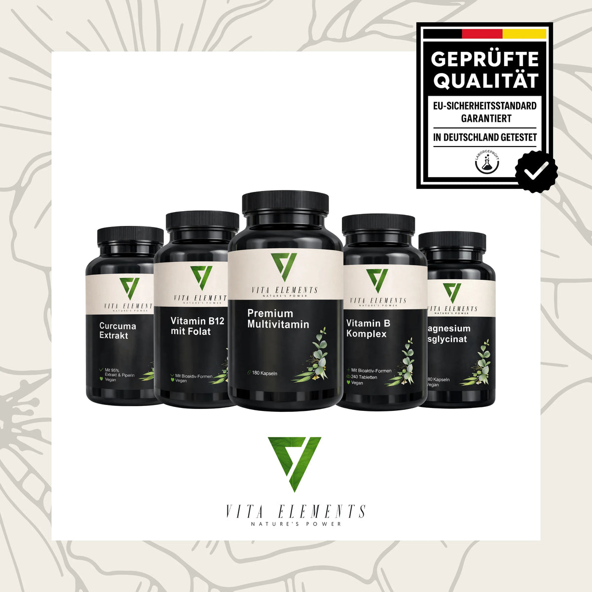 Cápsulas multivitamínicas de primera calidad |     Probado en laboratorio en Alemania |     Suplementos alimenticios |     Con vitaminas, zinc y selenio |     Con 15 nutrientes |     Libre de modificaciones genéticas |
