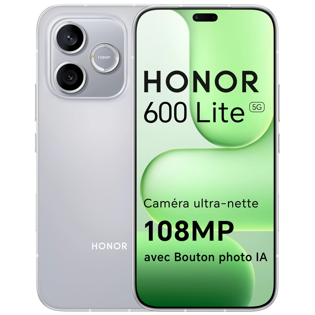 Smartphone HONOR 600 Lite 5G Versión UE MediaTek Dimensity 7100 Elite pantalla AMOLED 6,7 pulgadas 120 Hz 6520 mAh 45 W SuperCharge 108 MP