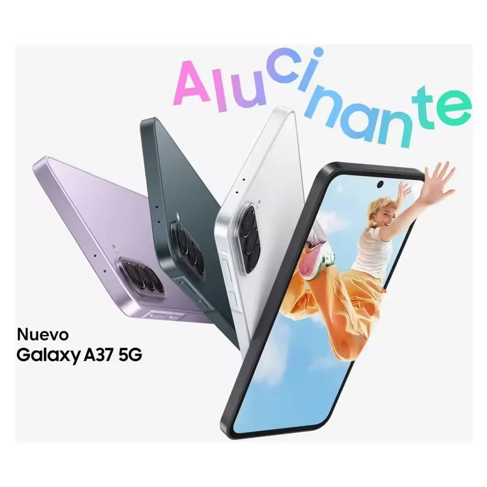Smartphone Samsung Galaxy A37 5G Versión Global 128GB Exynos 1680 Cámara Gran Angular de 50MP IP68 Pantalla Super AMOLED de 6.7" a 120Hz Batería de 5000 mAh Carga Rápida